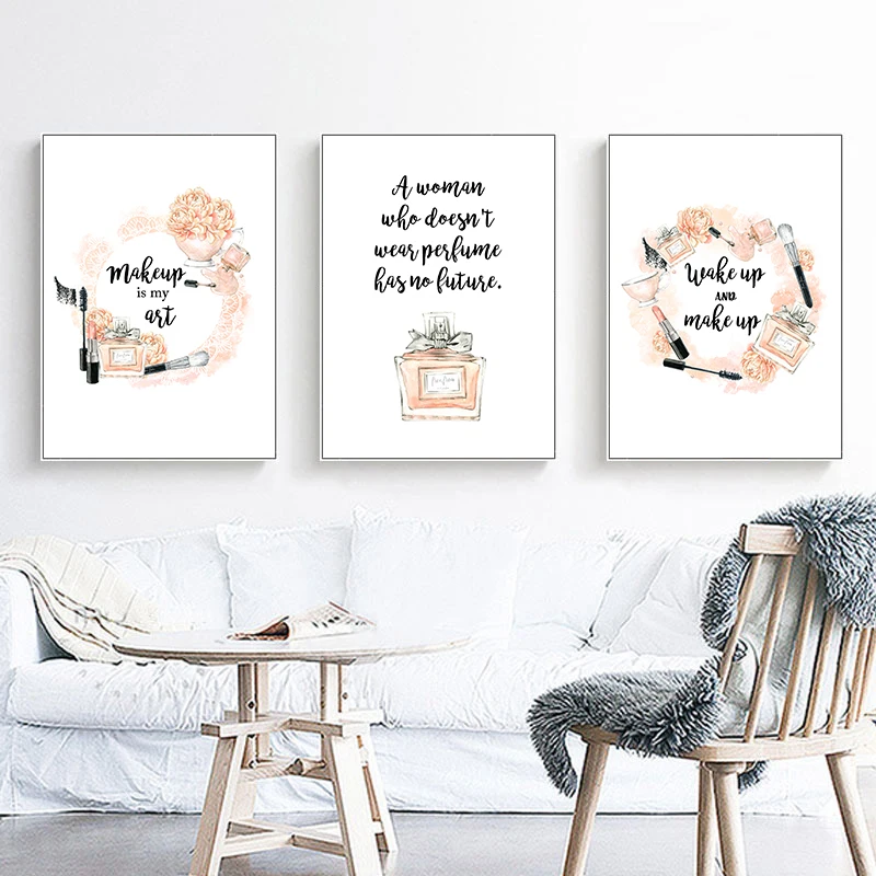 

Fashion Poster Print Girl Cosmetic Wreath Canvas Art Wall Picture Modern Beauty Woman Bedroom Home Decoration Painting Frameless