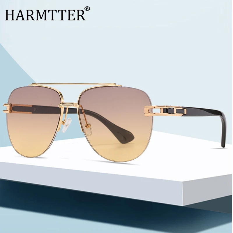 

2021 Роскошные брендовые модные брендовые Дизайнерские мужские женские солнцезащитные очки с зеркальными градиентными линзами круглые очки без оправы Солнцезащитные очки