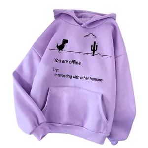 Вы находитесь в автономном режиме с принтом букв kawaii толстовки женские кофты свободные топы с длинными рукавами, свитшот худи свободного кроя из свитшот