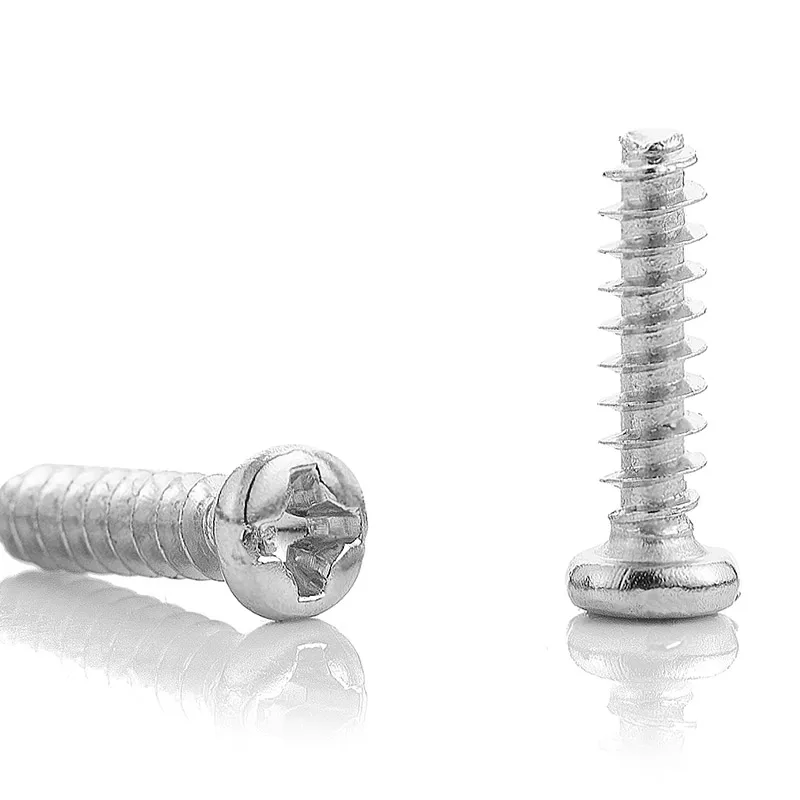 

50pcs Cross Recessed Round Head Self-tapping Screws 304 Stainless Steel M2 M2.3 M2.6 M3 M4 Phillips Screw Flat Tail