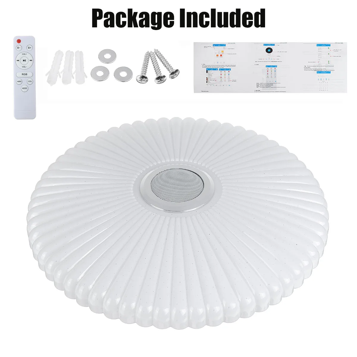 

100W Modern RGB LED Ceiling Light Home Lighting APP bluetooth Music Light Bedroom Lamp Smart Ceiling Lamp W/Remote Control