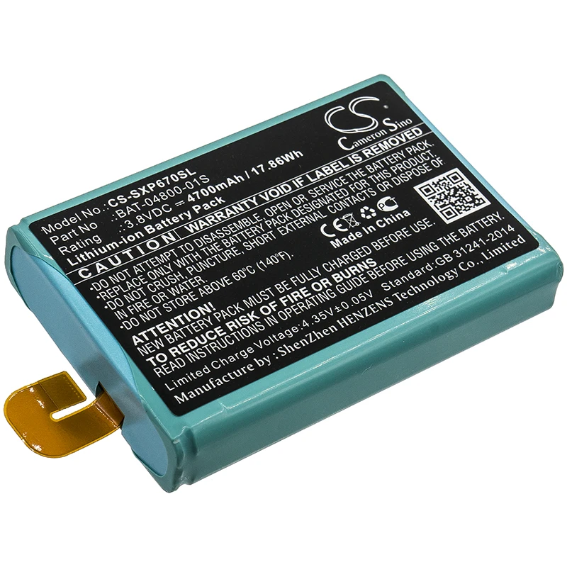 

CS 4700mAh / 17.86Wh battery for Socketmobile Sonim XP6, Sonim XP6700, Sonim XP7, Sonim XP7700 BAT-04800-01S