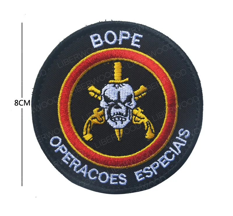 BOPE черная полиция Бразилия нашивка Элитный отряд спецназ не значок аппликация