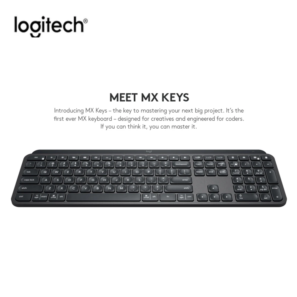 Logitech MX Keys wireless Bluetooth charging backlit keyboard ultra-thin mute portable business office home 104-key | Компьютеры и