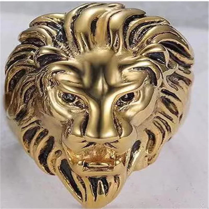 

Retro Domineering Punk Style Lion Head Ring For Men European and American Party Rings Jewelry Accessories Size 7-13