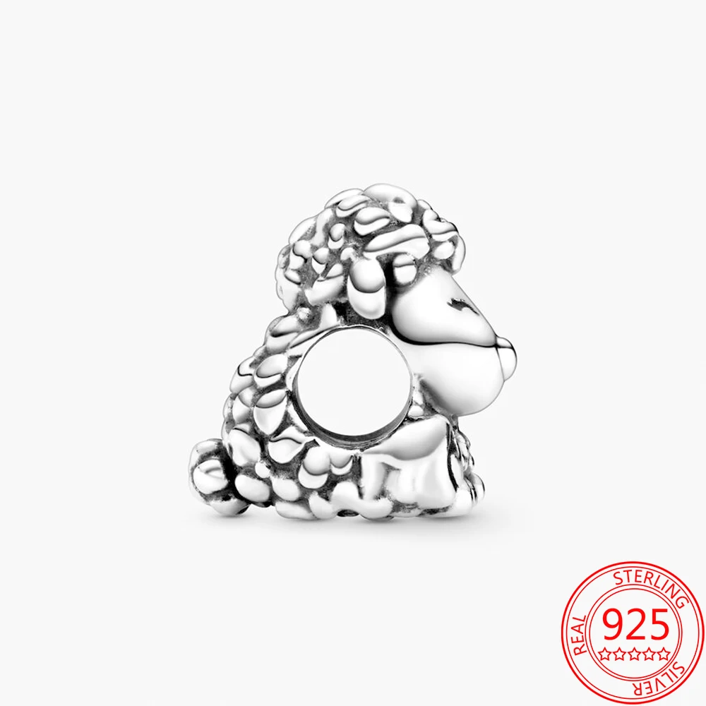 

Original 925 Sterling Silver Cute Petty Sheep Charm Fit Brand Moments Bracelet Making Accessories