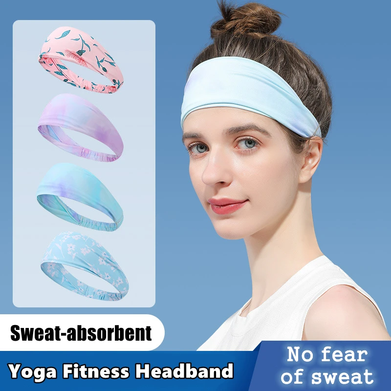 

Women's Yoga Headband Outdoor Sports Running Fitness Sweat-absorbent Hair Band Elastic Not Reined Forehead Colorful Headband
