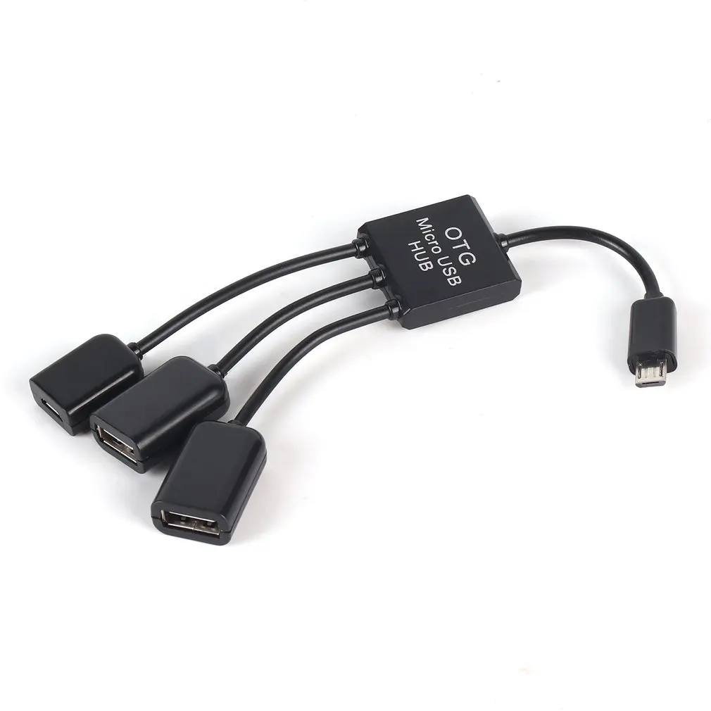 Кабель-концентратор с разъемом Micro USB для зарядки OTG 3/4 порта адаптер смартфонов