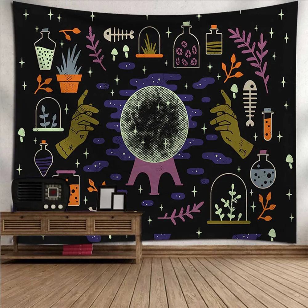 Psychedelic Солнечный гобелен с Луной настенный подвесной Небесный Хиппи Мандала