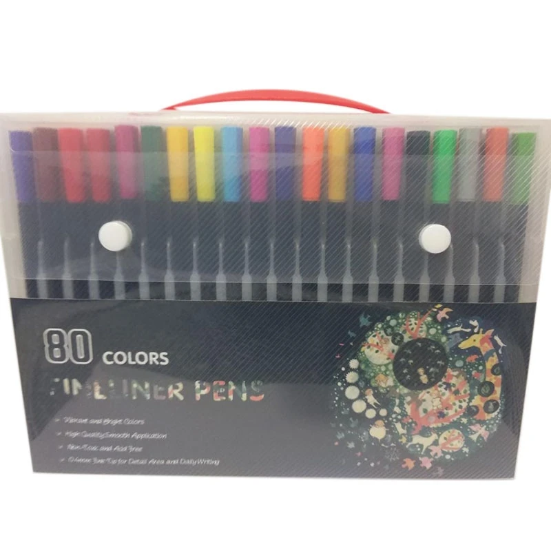 80PCS Color Pen Marker Watercolor Fine Line Art Painting Calligraphy | Канцтовары для офиса и дома