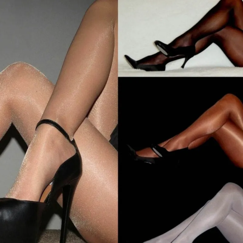 Женские вечерние блестящие глянцевые чулки колготки обтягивающие чулочно