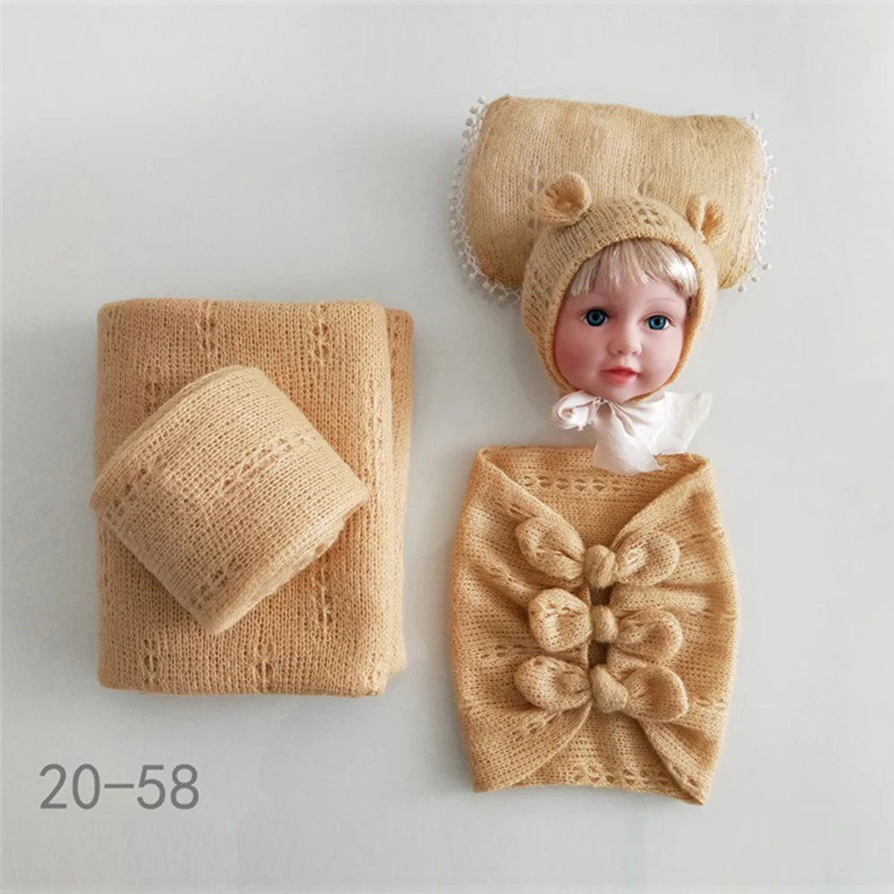 5pcs Sets 20-58 D& J 4 шт./5 шт. комплекты для новорожденных реквизит для фотосъемки ребенок позирует подушку шляпа капот обертывания фоновое одеяло Fotografia студия реквизит - Цвет: 5pcs Sets 20-58