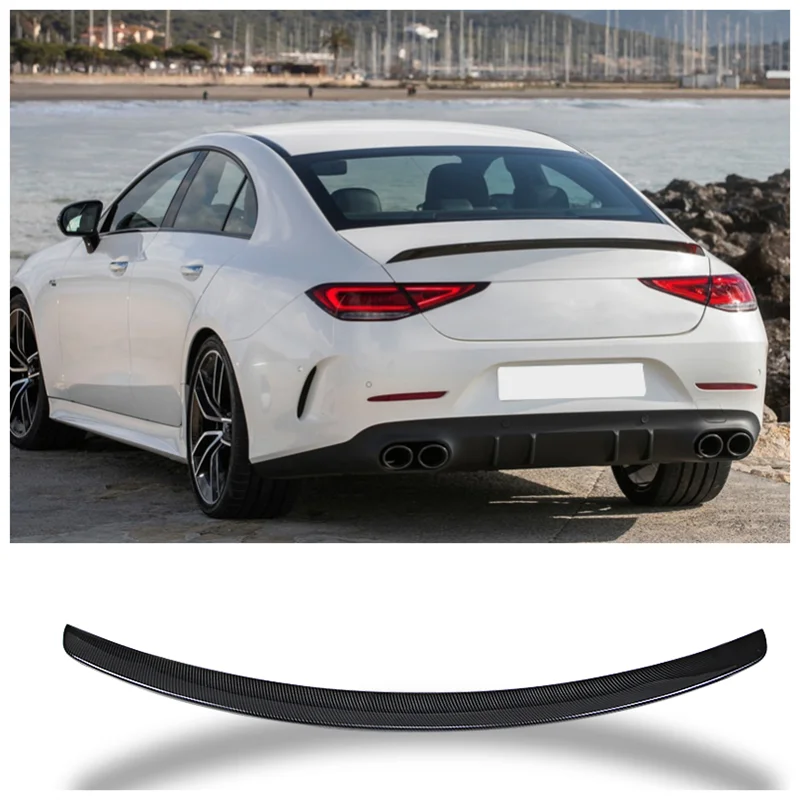 

High Quality ABS Paint & ABS Carbon Rear Trunk Lip Roof Spoiler Wing For Mercedes Benz W257 CLS300 CLS350 CLS260 CLS53 2018-2021