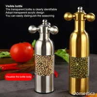 stainless steel pepper powder grinder tap grinder manual salt pepper mill spice sauce grinder silver mill tap mills household