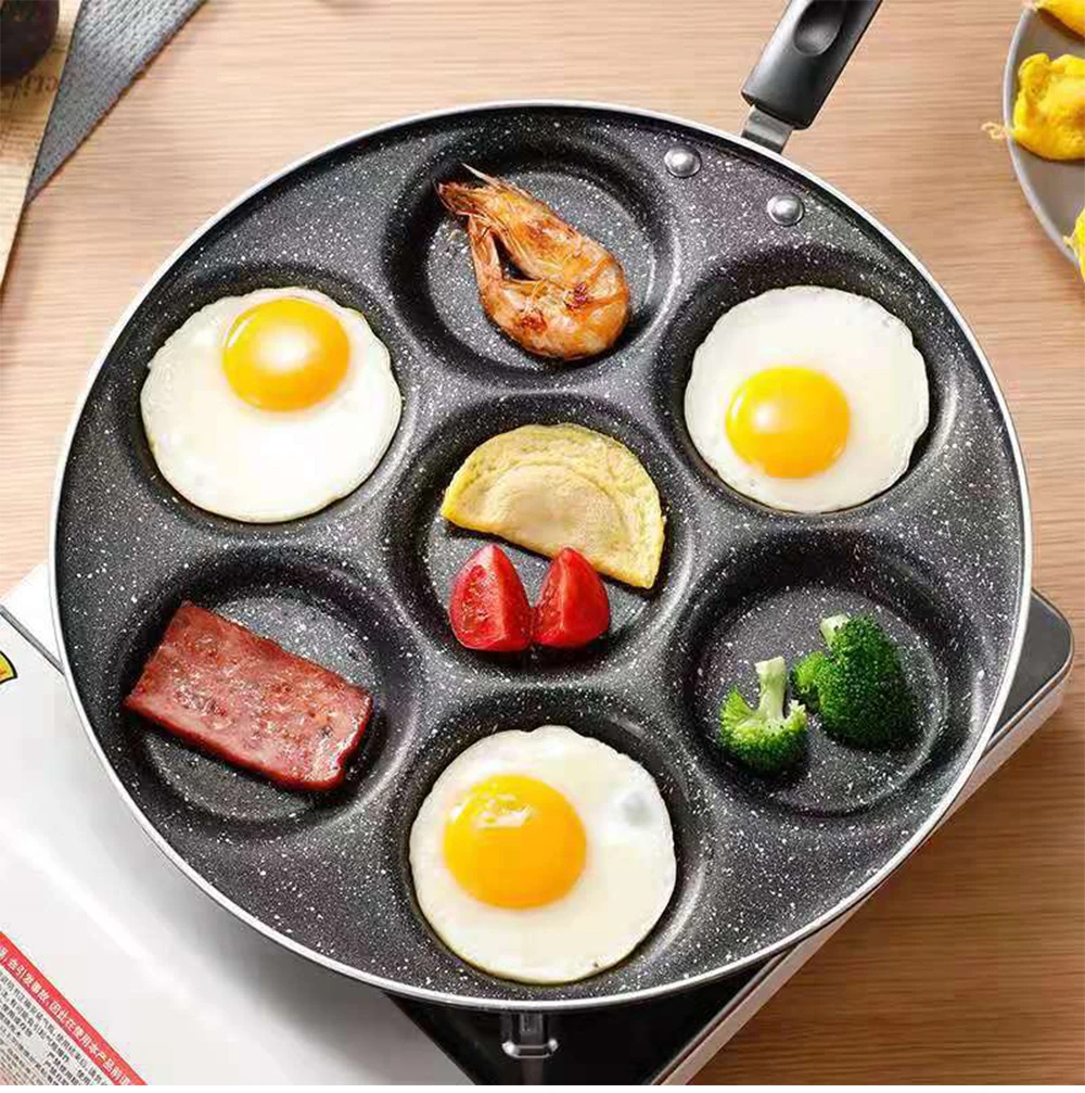 Сковородки с четырьмя отверстиями для жарки утолщенные прочные антипригарные