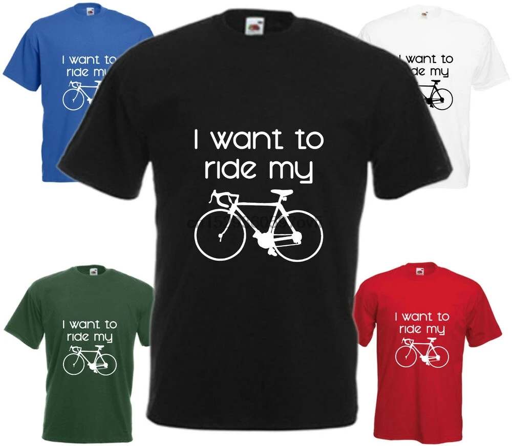Я хочу ездить пуш-ап велосипед забавная Футболка с принтом футболка изображением