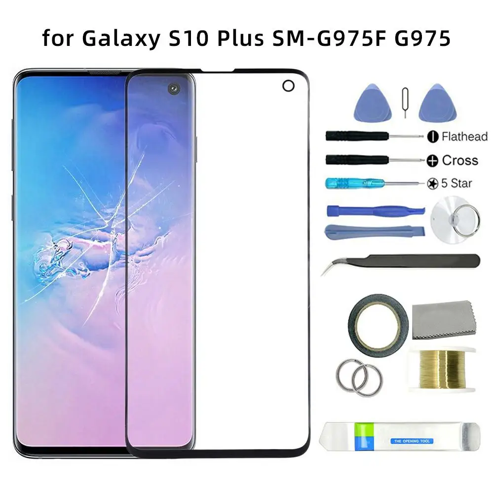 Замена переднего стекла объектива экрана Ремонт комплект для Samsung Galaxy S10 Plus SM G975F