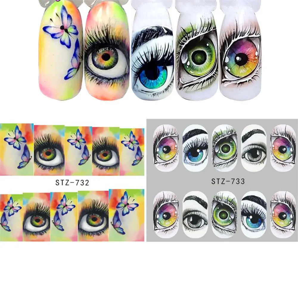 Наклейки для ногтей на Хэллоуин Череп голова призрак зомби ужас Диабло водные