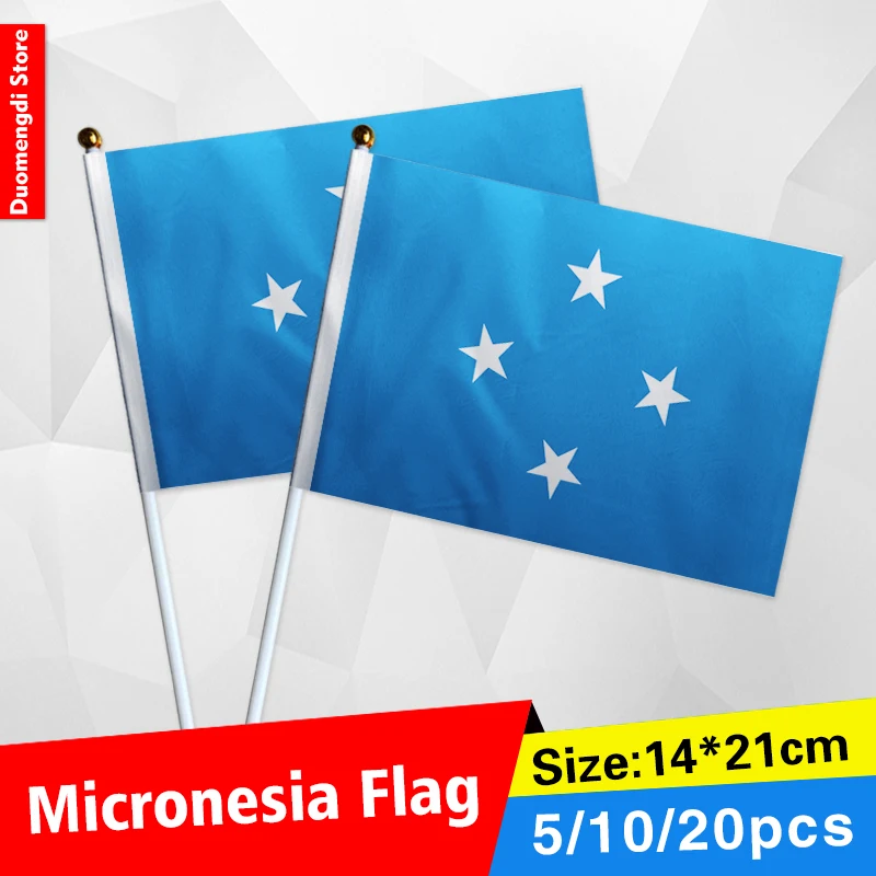 Флаг Микронезии флаг ручной машущий с шестом для рекламы украшение на заказ