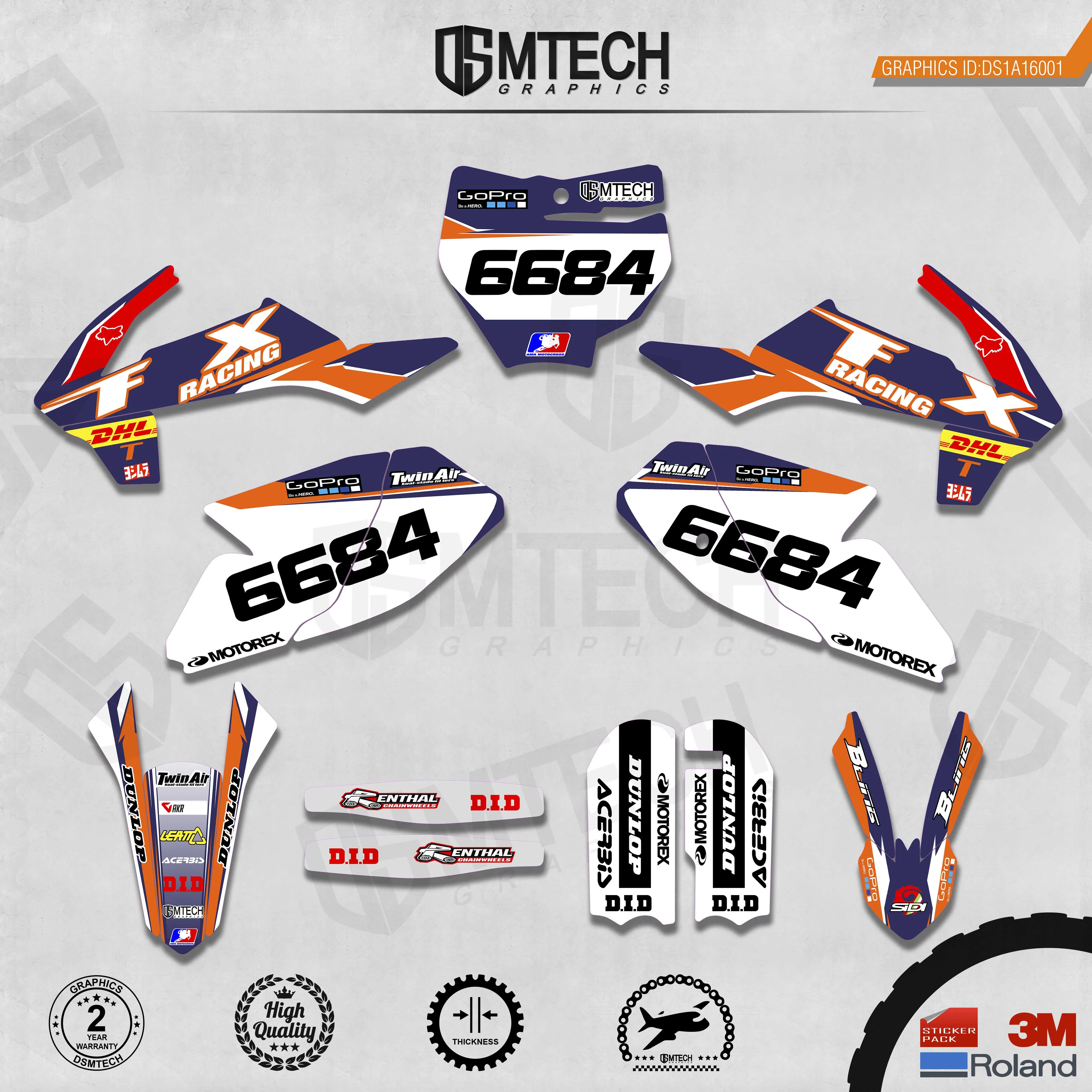 DSMTECH Customized Team Graphics Backgrounds Decals 3M Custom Stickers For 2016 2017 2018 2019 2020 SX65  001