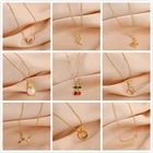 Ожерелье из титановой стали для женщин, ювелирные изделия, кулон, ожерелье, Русалка, сердце, Луна, звезда, бабочка, бант, нержавеющая сталь, розовое золото