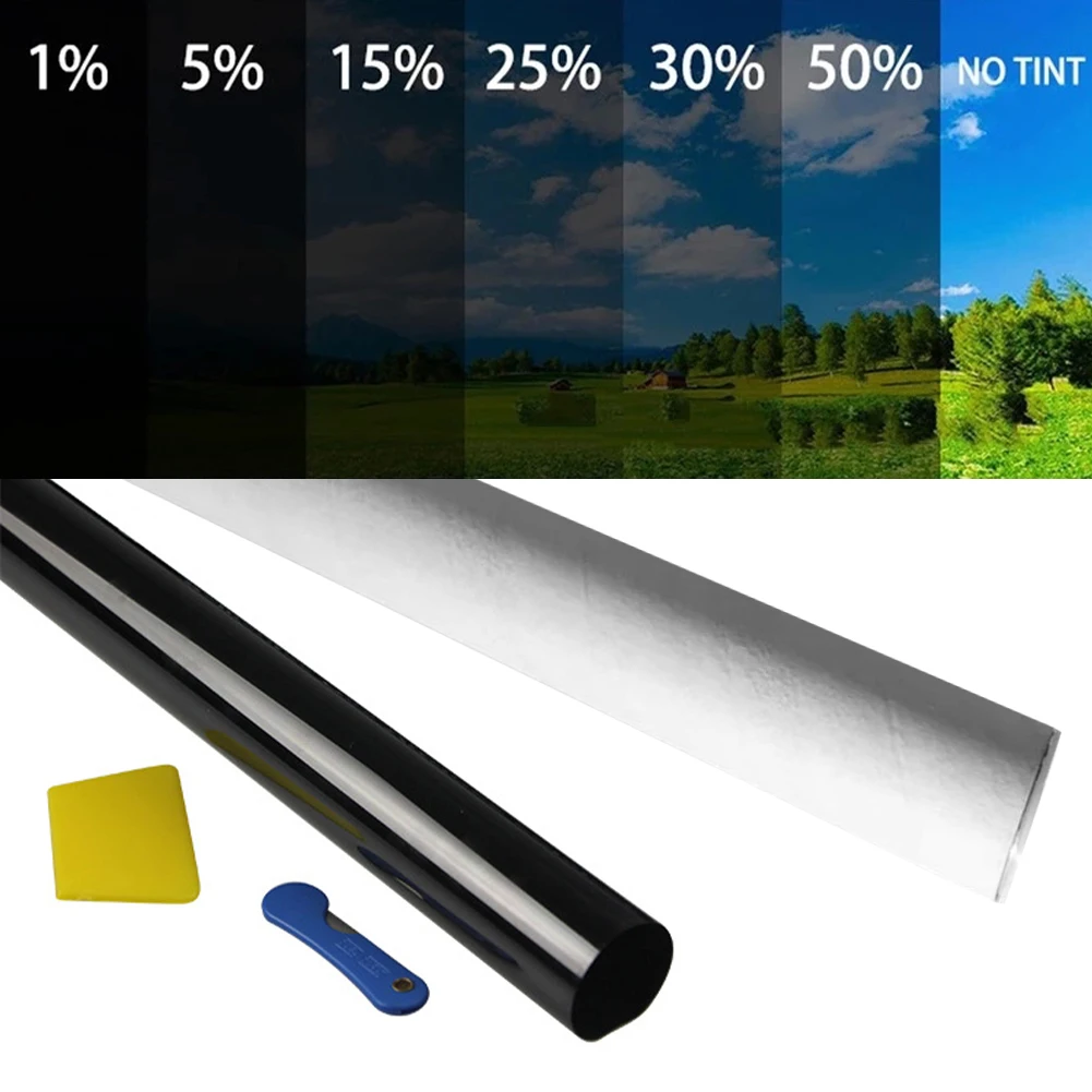 

50*300cm Black Car Window Flim Privacy Sun Blocking Anti UV Window Tint Opaque Window Glass Film for Car Bedroom Restroom