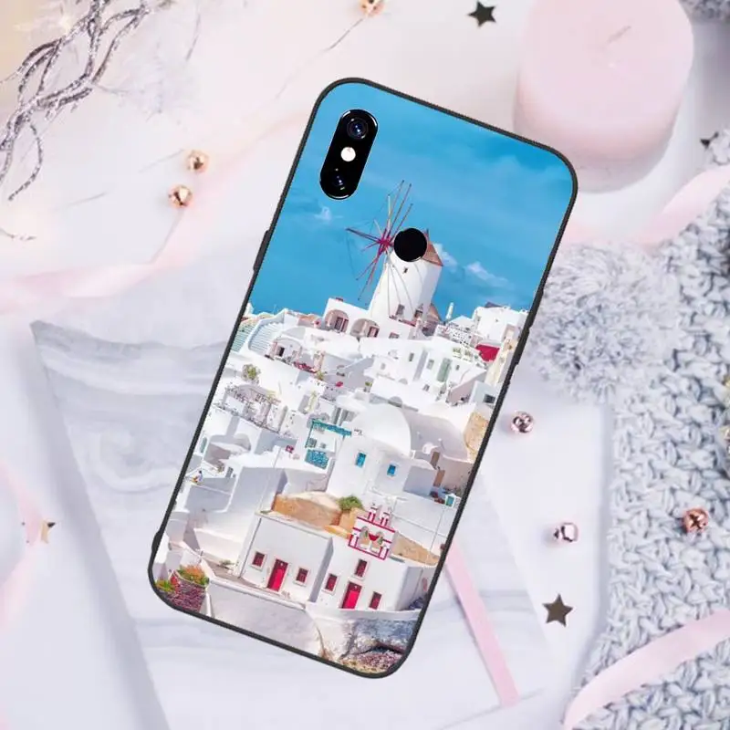

Oia Santorini Greece lanscape Phone Case For Xiaomi Redmi note 7 8 9 pro 8T 9S Mi Note 10 Lite pro