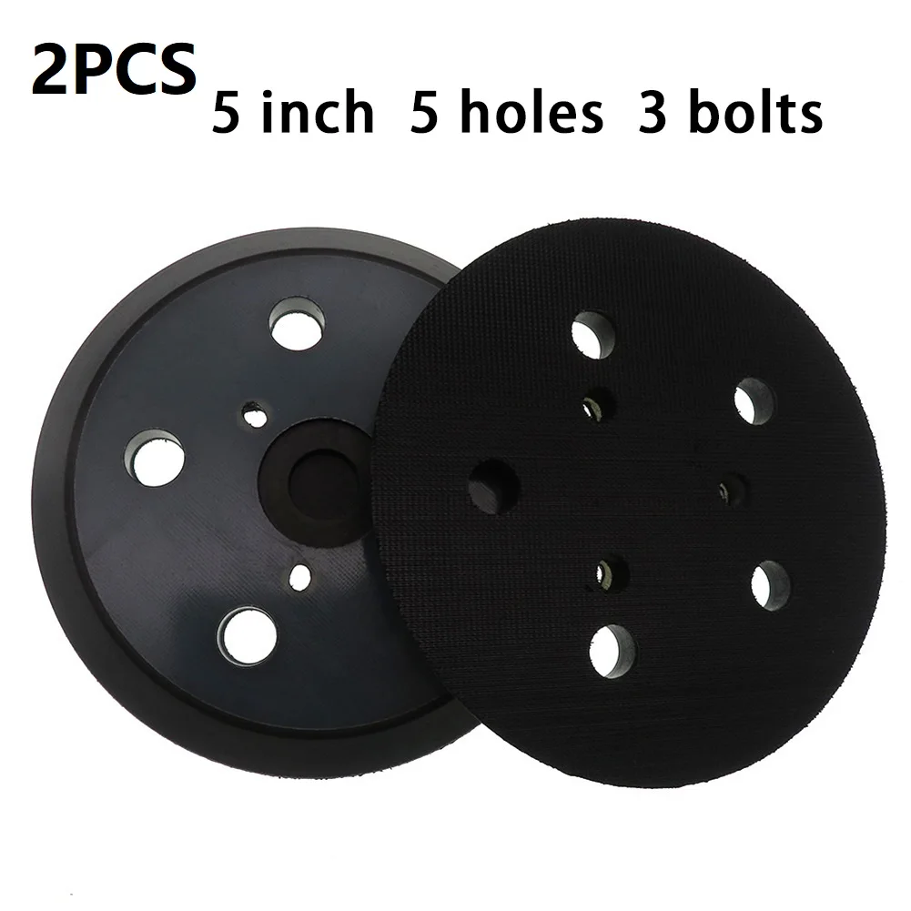 

2pcs 5 Inch 5 Hole Sander Pad Hook & Loop For Porter Cable 332 333 334 Polishing Machine Orbit Palm Sander HD Uniform Hooks