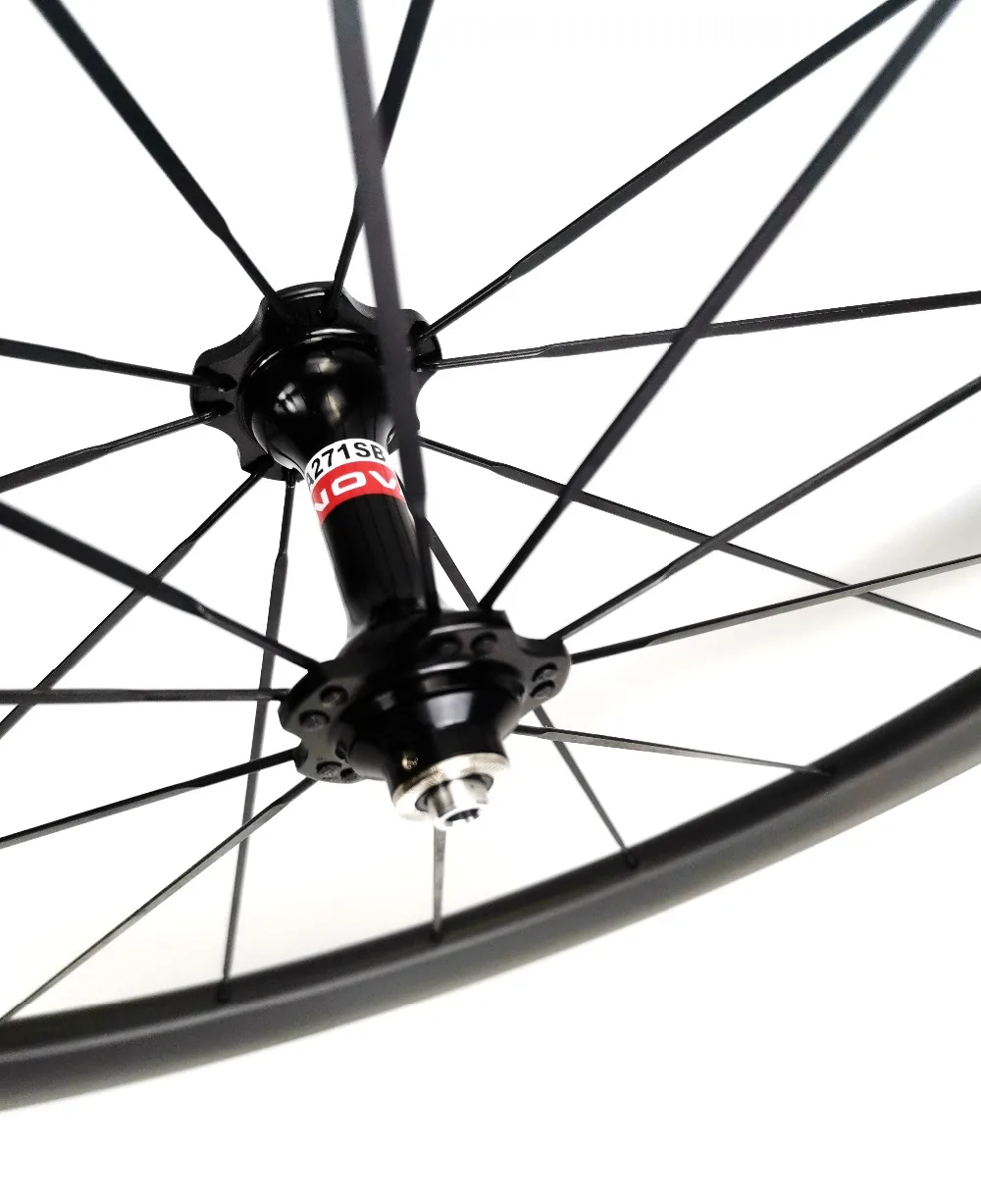 

700C carbon front wheels 50mm depth 25mm width clincher/Tubular Road bike carbon front wheelset with Novatec 271 hub
