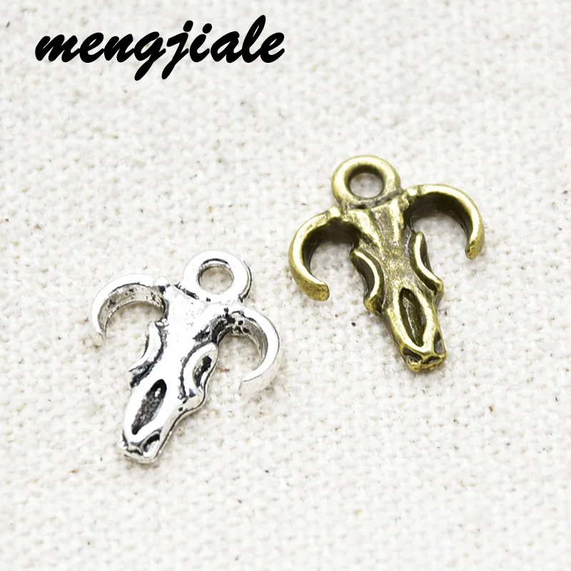 

20pcs Wholesale Two Color Bull Head Charms Alloy Metal Pendants For DIY Handmade Jewelry Accessories Making 17*14mm