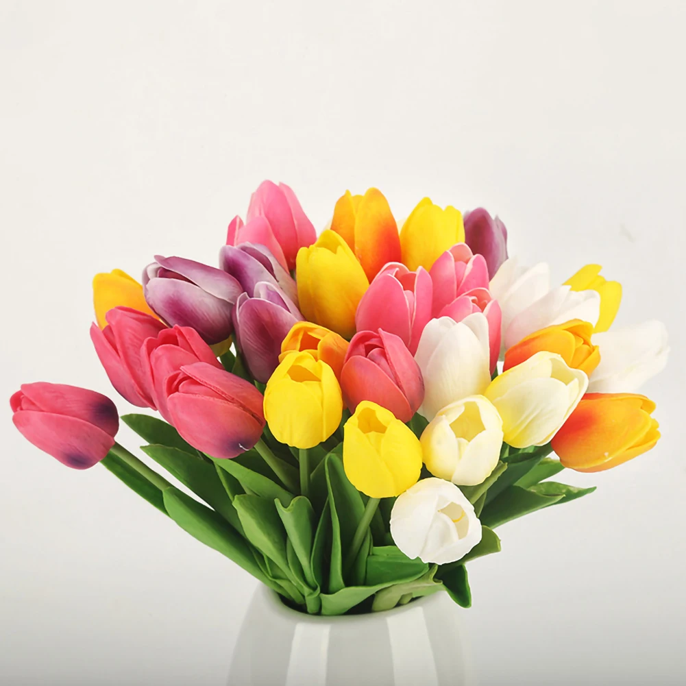 

10PCS Artificial Flower Real Touch Flowers for Wedding Decoration Flower Home Decoration Flower Simulation Plant
