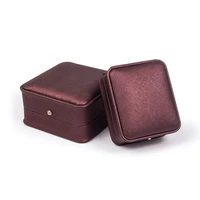 fashion wine red pu leather wedding rings jewelry packaging box for earring pendent bracelet jewellery holder for lover gifts