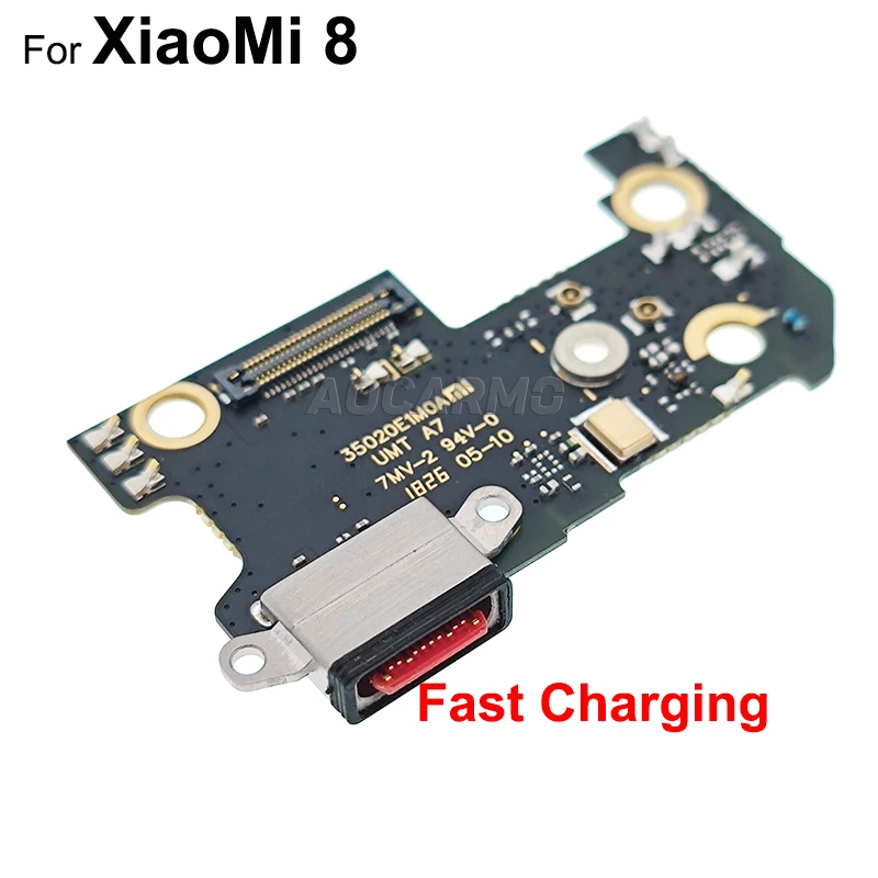 Aocarmo para Xiaomi Mi 8 9 Mi8 Mi9 tipo-C conector de carga USB r&aacute;pido puerto de carga conector Flex Cable con IC de reemplazo-2