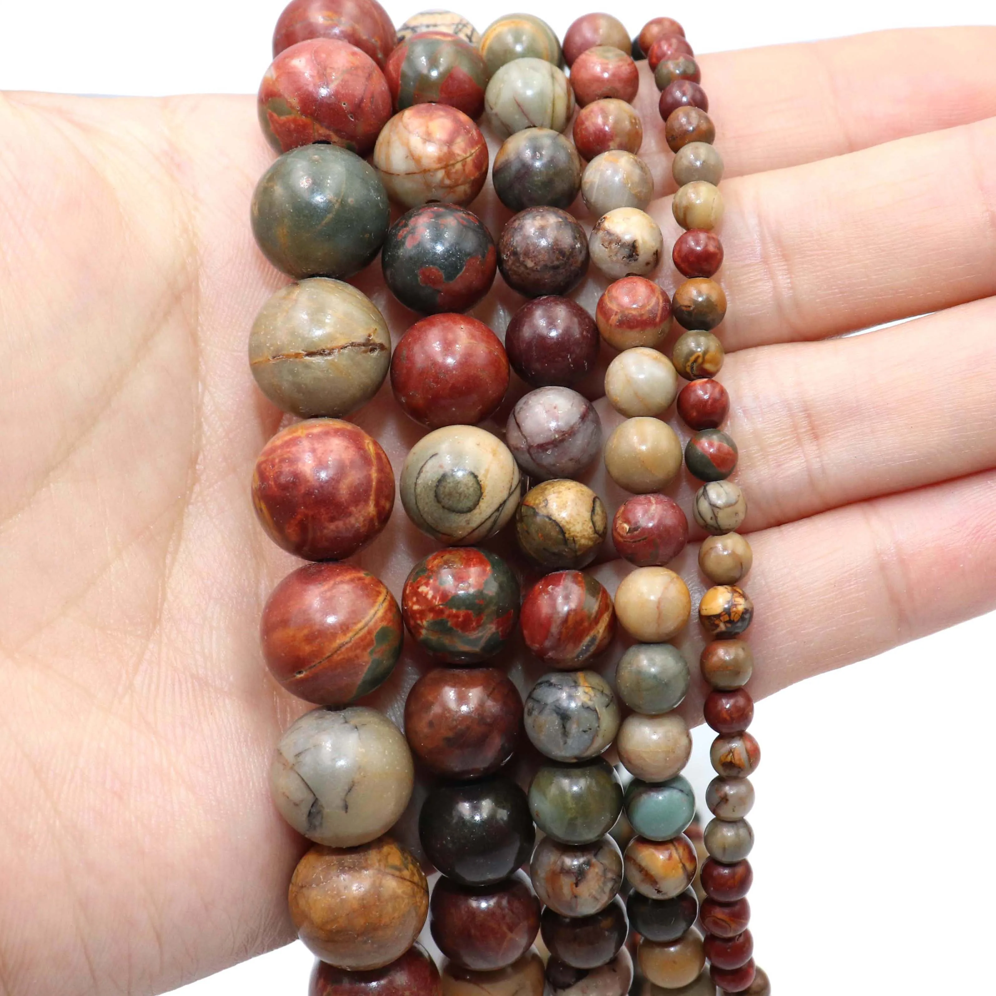 Натуральный красочный камень Пикассо круглые бусины-разделители россыпью для
