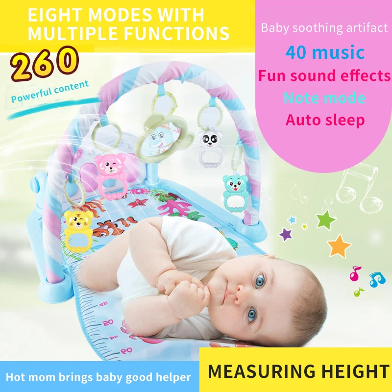 Игровой коврик детский для ползания музыкальный погремушка пазл обучающая