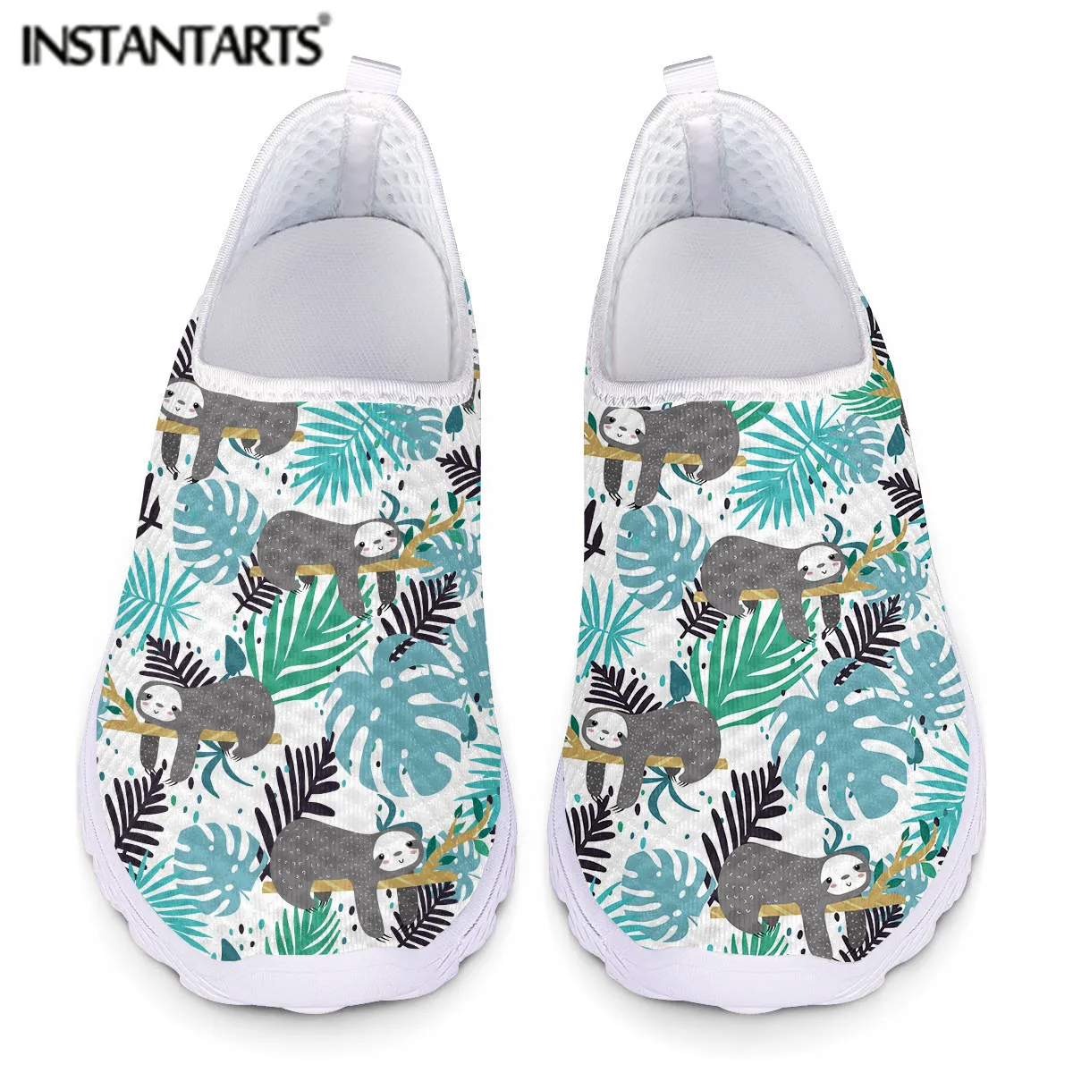 

Женские сетчатые кроссовки INSTANTARTS, удобные туфли на плоской подошве, с мультяшным рисунком, пропускающие воздух, для ленивых и тропических д...