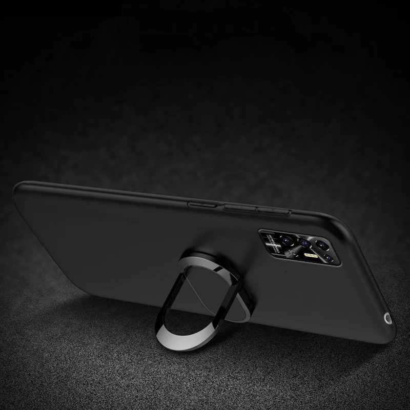 Чехол для Tecno Pova 2 6 ГБ 128 9 дюйма красное черное синее кольцо на палец вращение 360