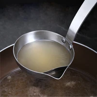 Household 304 Stainless Steel Oil Filter Spoon Soup Scoop Wooden Long Handle Ladle Kitchen Cooking Tools Utensil Tableware