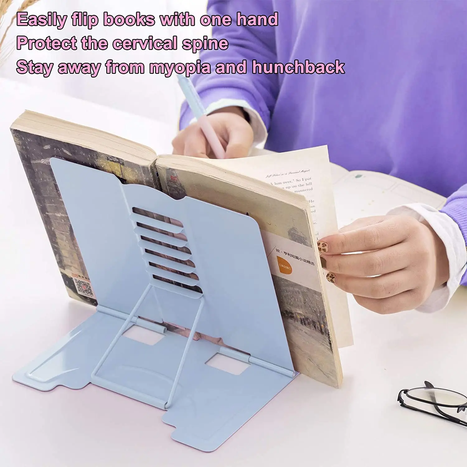 Desk Book Stand Holder for Reading Adjustable Cookbook Heavy Duty Metal Recipes Music Books Tablet | Мебель
