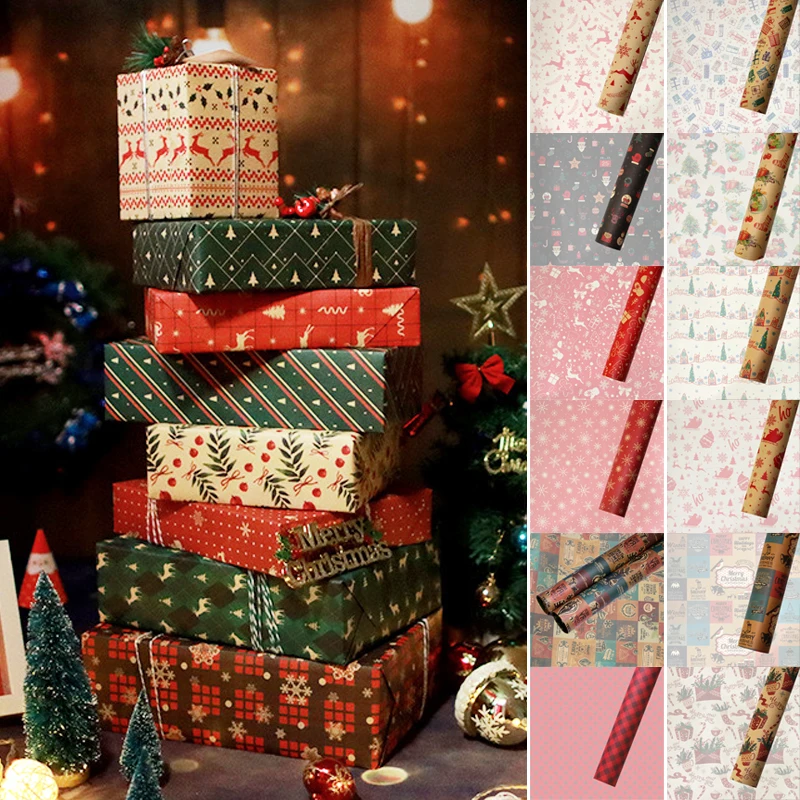 

Рождественская оберточная бумага Kfrat, свадебное зеленое украшение, подарочная оберточная бумага, Крафтовая упаковочная бумага, бархат, нов...