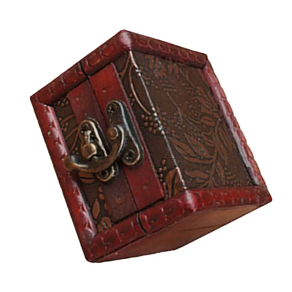 

Vintage Small Jewelry Earring Necklace Storage Wooden Case Box Holder Container