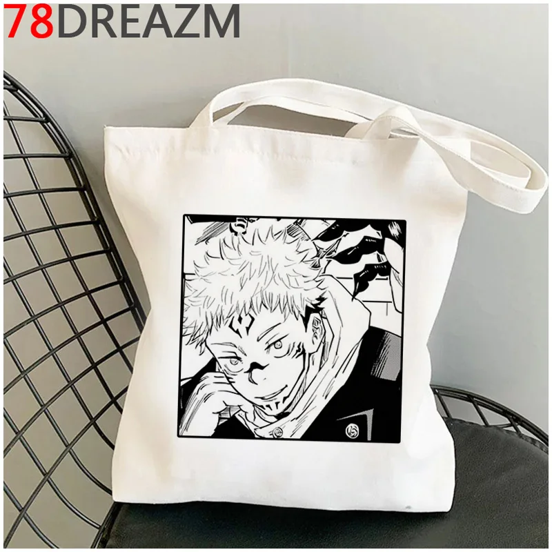 

Jujutsu Kaisen shopping bag shopper grocery shopper bolsa reusable handbag bag shoping reusable ecobag jute sac toile