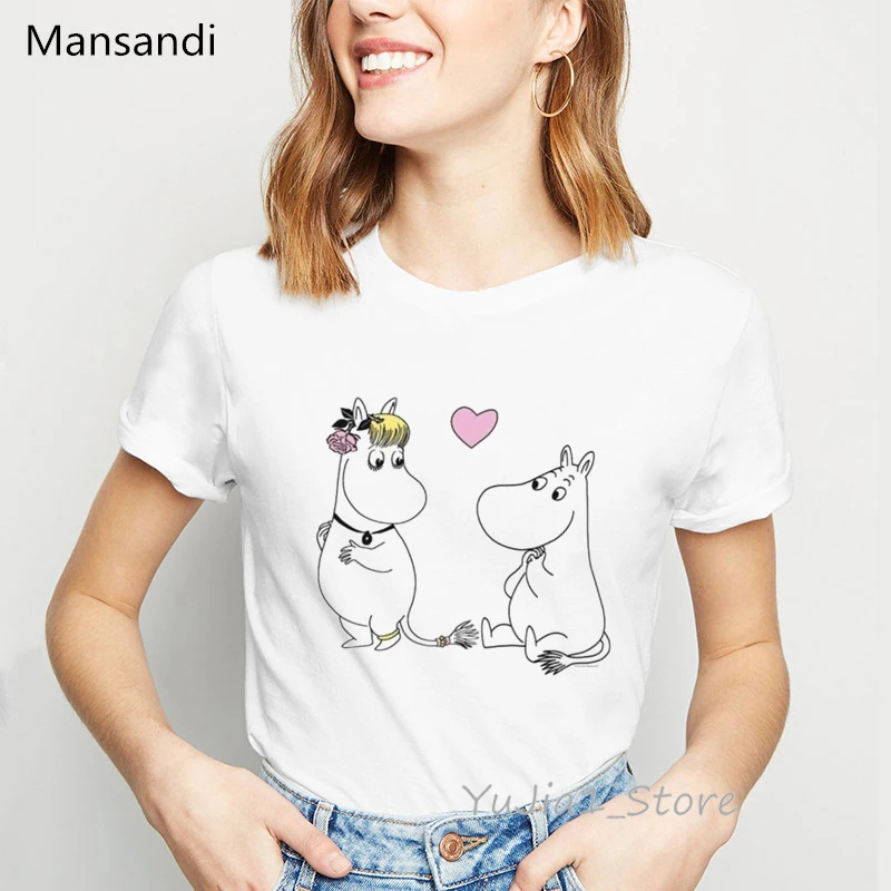 Moomins, футболка с надписью на день, футболки с графическим принтом, женские модные Забавные футболки, Женская Футболка harajuku tumblr, топы, футболка femme