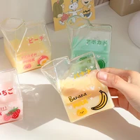 380ml kawaii strawberry glass water cup drinkware cute square clear wine milk carton juice wholesale breakfast cups for girl