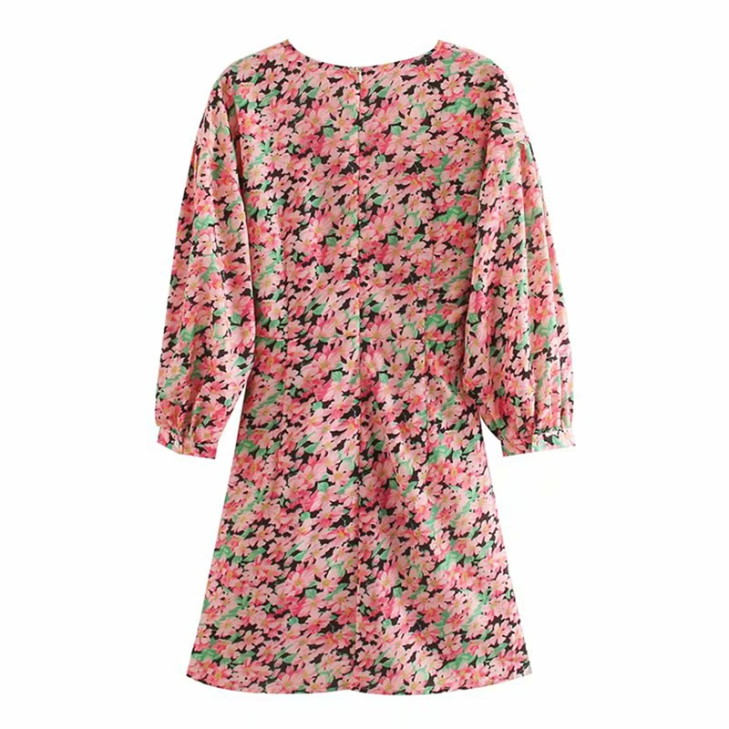 Женское мини-платье с круглым вырезом GLAUKE Повседневное платье и длинными