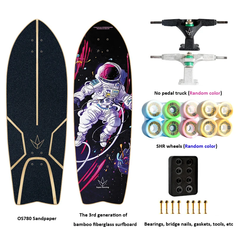 Professional Training Land Carver Surf Skateboard Upgrated Bamboo Fiberglass Steering Truck Skateboard 3rd Generation Fishboard