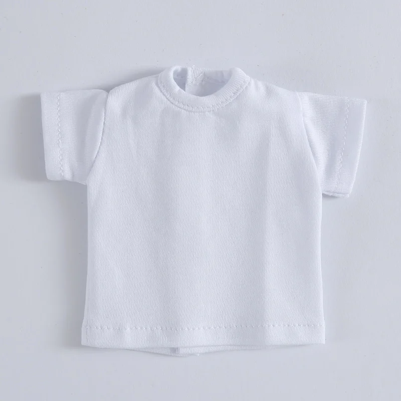 

BJD 6-cent Baby jacket basic Short sleeve T-shirt Versatile top White and black 1/6 Yosd baby coat doll clothes