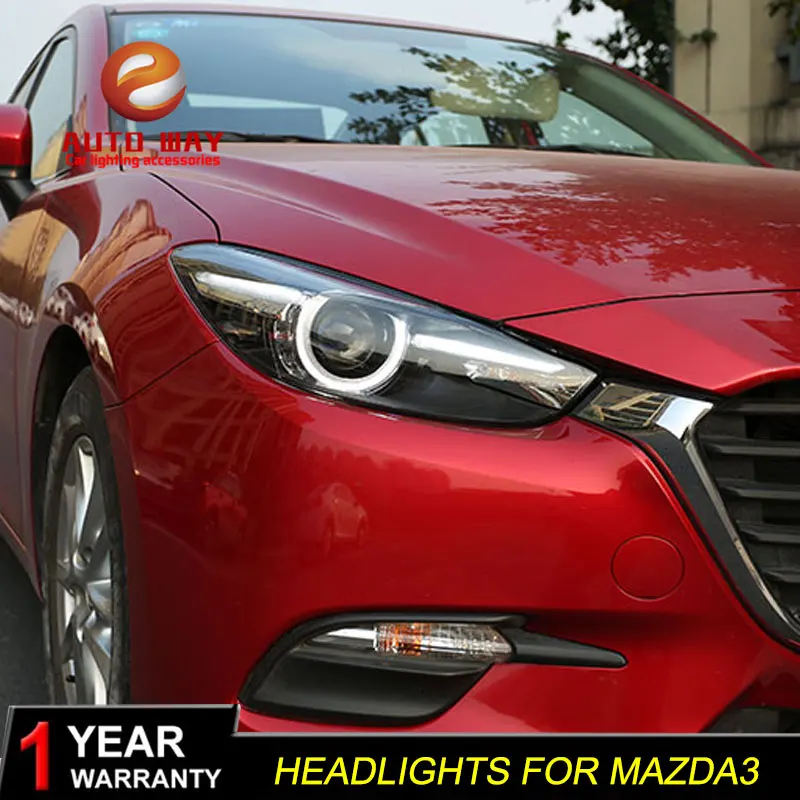 Чехол для передней фары Mazda 3 M3 Axela Mazda3 2017 2018 светодиодные DRL линзы с двойным лучом