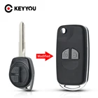 Чехол для автомобильного ключа KEYYOU для Suzuki SX4 Swift Grage Vitara Alto, модифицированный флип-чехол для ключа HU133R с 2 кнопками