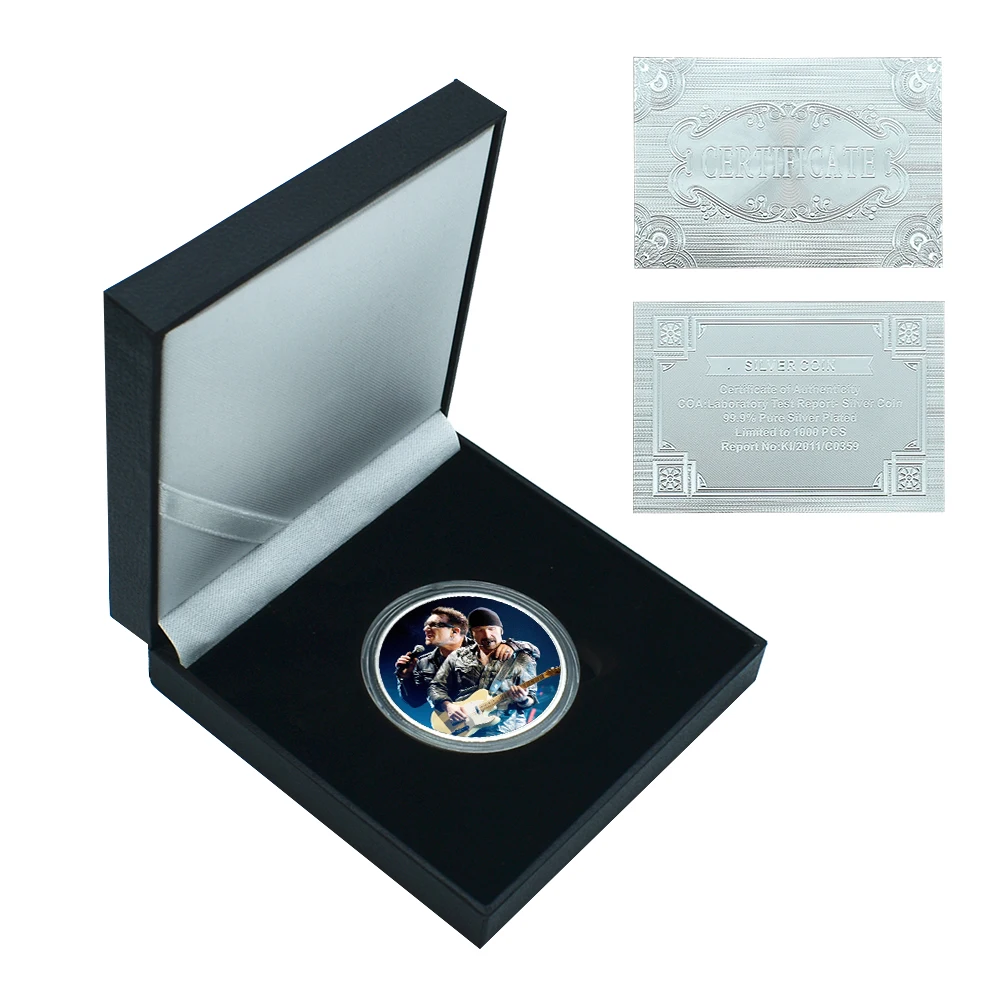 

New Year Gift Art Ornament Rock Band Silver Plated Metal Coin Commemorative Coin Collective Coin